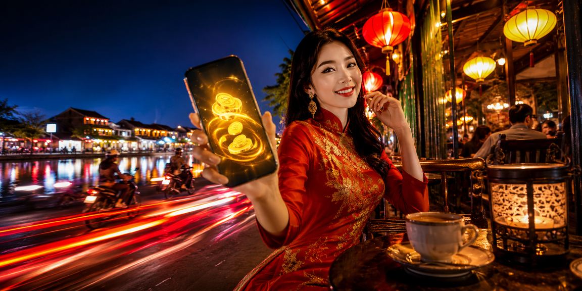 Người chơi tại Hội An nhận hoàn tiền và truy cập bonus qua điện thoại